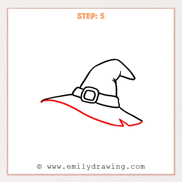 how to draw a witch hat - Step 5